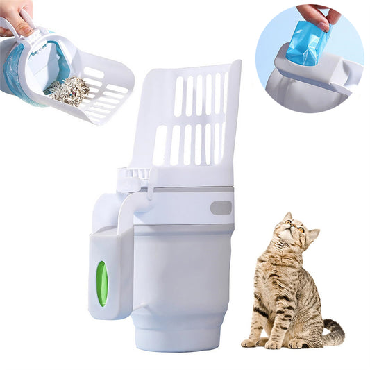 Cat Litter Scoop with Self-Cleaning System + Refill Bags