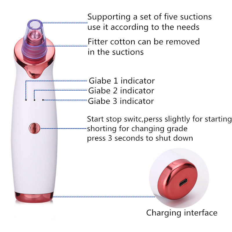 Blackhead Vacuum Suction Tool for Clear Skin - Acne Remover & Pore Cleaner